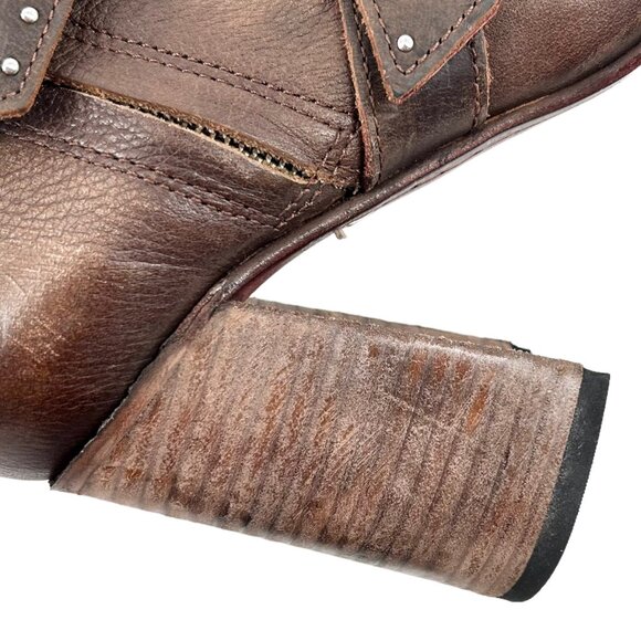 Freebird Joust Brown Leather Buckle Heeled Boots - Picture 11 of 11